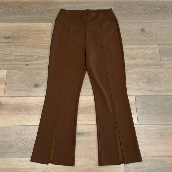 SAVVI Brown Olivia Slim Boot Pull-On Front Slit High Waist Pants Bottoms Size XL - Picture 2 of 12